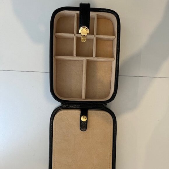 Wolf Designs Duo Compact Vintage Leather Travel Jewelry Case + small Inner Case - Picture 2 of 16